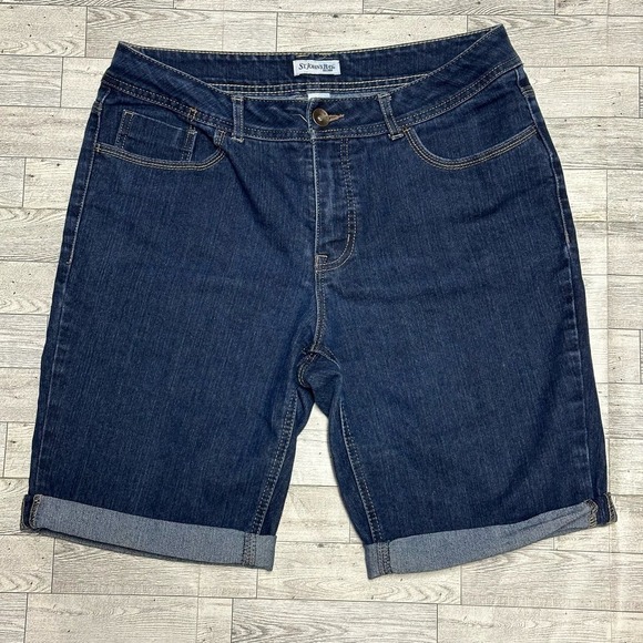 St. John's Bay | Denim Shorts | Blue | Size: 14 - Picture 1 of 8